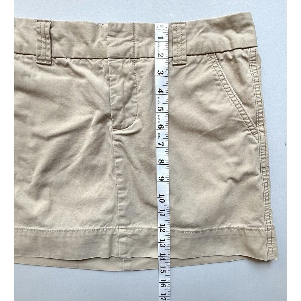 Gap Favorite Chino Tan Mini Skirt Sz 4 Y2K Preppy 2007 Style